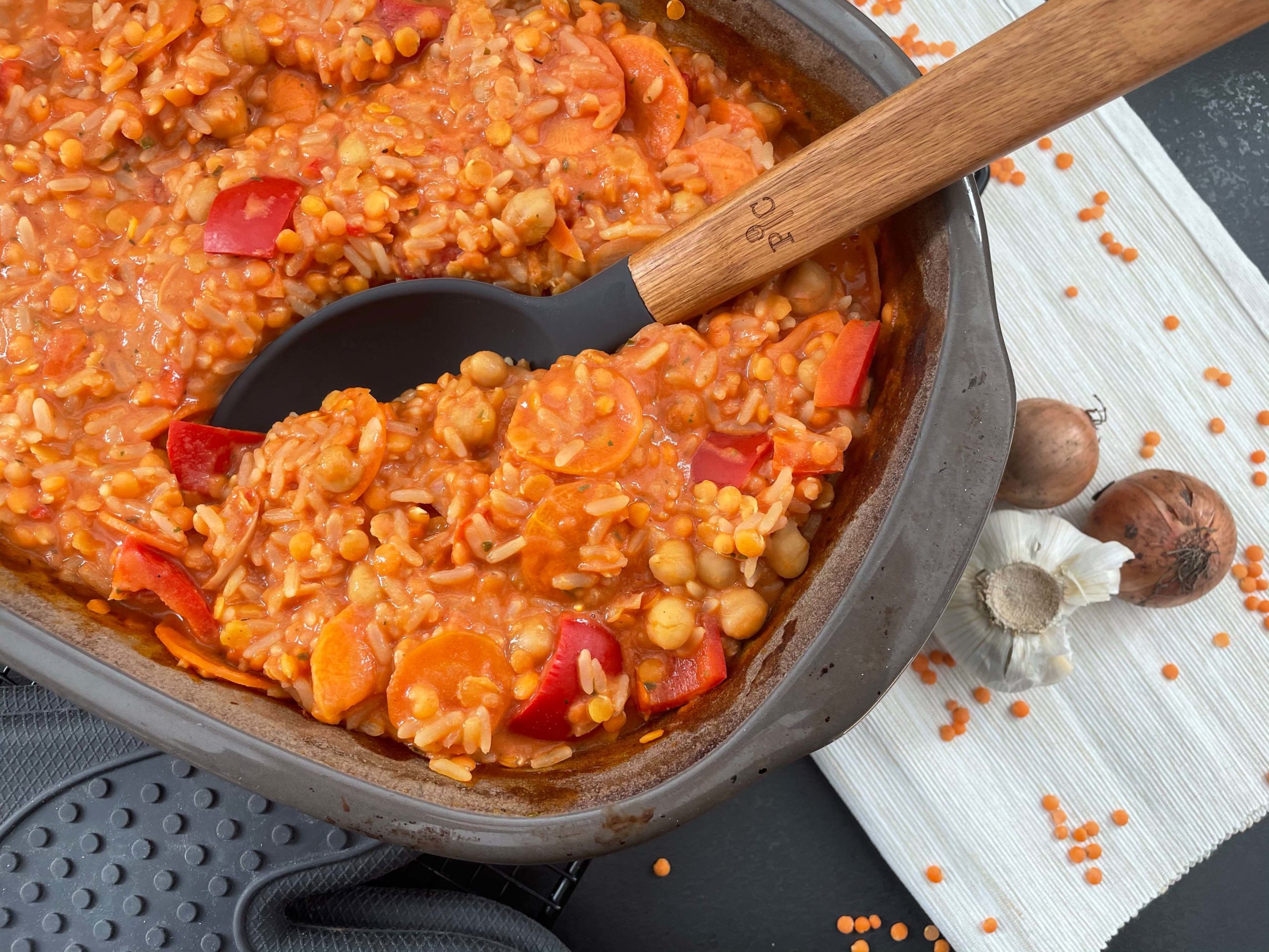 One-Pot mit Linsen, Kichererbsen, Reis - Kleine Schwesternküche